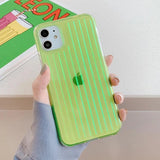 Colorful Gradient Laser Suitcase Transparent Soft Phone Case Back Cover for iPhone 12 Pro Max/12 Pro/12/12 Mini/SE/11 Pro Max/11 Pro/11/XS Max/XR/XS/X/8 Plus/8 - halloladies