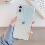 Colorful Gradient Laser Suitcase Transparent Soft Phone Case Back Cover for iPhone 12 Pro Max/12 Pro/12/12 Mini/SE/11 Pro Max/11 Pro/11/XS Max/XR/XS/X/8 Plus/8 - halloladies