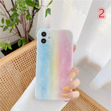 Colorful Rainbow Cloud Soft Silicone Phone Case Back Cover for iPhone 12 Pro Max/12 Pro/12/12 Mini/SE/11 Pro Max/11 Pro/11/XS Max/XR/XS/X/8 Plus/8 - halloladies