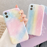 Colorful Rainbow Cloud Soft Silicone Phone Case Back Cover for iPhone 12 Pro Max/12 Pro/12/12 Mini/SE/11 Pro Max/11 Pro/11/XS Max/XR/XS/X/8 Plus/8 - halloladies