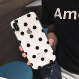 Cute Polka Dots clear TPU Phone Case Back Cover for iPhone XS Max/XR/XS/X/8 Plus/8/7 Plus/7/6s Plus/6s/6 Plus/6 - halloladies