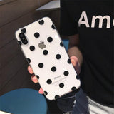 Cute Polka Dots clear TPU Phone Case Back Cover for iPhone XS Max/XR/XS/X/8 Plus/8/7 Plus/7/6s Plus/6s/6 Plus/6 - halloladies