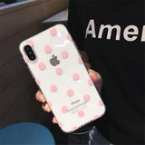 Cute Polka Dots clear TPU Phone Case Back Cover for iPhone XS Max/XR/XS/X/8 Plus/8/7 Plus/7/6s Plus/6s/6 Plus/6 - halloladies