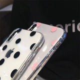 Cute Polka Dots clear TPU Phone Case Back Cover for iPhone XS Max/XR/XS/X/8 Plus/8/7 Plus/7/6s Plus/6s/6 Plus/6 - halloladies