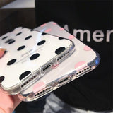 Cute Polka Dots clear TPU Phone Case Back Cover for iPhone XS Max/XR/XS/X/8 Plus/8/7 Plus/7/6s Plus/6s/6 Plus/6 - halloladies