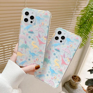 Cute 3D Cartoon Animal Dinosaur Clear Soft Phone Case Back Cover  for iPhone 12 Pro Max/12 Pro/12/12 Mini/SE/11 Pro Max/11 Pro/11/XS Max/XR/XS/X/8 Plus/8