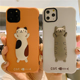 Cute 3D Kitten Cat Fish Soft Silicone Phone Case Back Cover for iPhone 12 Pro Max/12 Pro/12/12 Mini/SE/11 Pro Max/11 Pro/11/XS Max/XR/XS/X/8 Plus/8 - halloladies