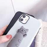 Cute 3D Kitten Cat Fish Soft Silicone Phone Case Back Cover for iPhone 12 Pro Max/12 Pro/12/12 Mini/SE/11 Pro Max/11 Pro/11/XS Max/XR/XS/X/8 Plus/8 - halloladies