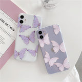 Cute Butterfly Transparent Soft Phone Case Back Cover for iPhone 12 Pro Max/12 Pro/12/12 Mini/SE/11 Pro Max/11 Pro/11/XS Max/XR/XS/X/8 Plus/8 - halloladies