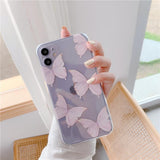 Cute Butterfly Transparent Soft Phone Case Back Cover for iPhone 12 Pro Max/12 Pro/12/12 Mini/SE/11 Pro Max/11 Pro/11/XS Max/XR/XS/X/8 Plus/8 - halloladies