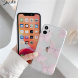 Cute Butterfly Transparent Soft Phone Case Back Cover for iPhone 12 Pro Max/12 Pro/12/12 Mini/SE/11 Pro Max/11 Pro/11/XS Max/XR/XS/X/8 Plus/8 - halloladies