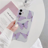 Cute Butterfly Transparent Soft Phone Case Back Cover for iPhone 12 Pro Max/12 Pro/12/12 Mini/SE/11 Pro Max/11 Pro/11/XS Max/XR/XS/X/8 Plus/8 - halloladies