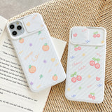 Cute Cherry Orange Soft Silicone Phone Case With Slide Camera Lens Protector Back Cover for iPhone 12 Pro Max/12 Pro/12/12 Mini/SE/11 Pro Max/11 Pro/11/XS Max/XR/XS/X/8 Plus/8 - halloladies