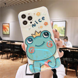 Cute Frog with Rhinestone Couples Phone Case