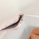 Cute Pink Plaid Soft TPU Silicone Phone Case Back Cover for iPhone 12 Pro Max/12 Pro/12/12 Mini/SE/11 Pro Max/11 Pro/11/XS Max/XR/XS/X/8 Plus/8
