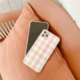 Cute Pink Plaid Soft TPU Silicone Phone Case Back Cover for iPhone 12 Pro Max/12 Pro/12/12 Mini/SE/11 Pro Max/11 Pro/11/XS Max/XR/XS/X/8 Plus/8