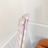 Cute Pink Plaid Soft TPU Silicone Phone Case Back Cover for iPhone 12 Pro Max/12 Pro/12/12 Mini/SE/11 Pro Max/11 Pro/11/XS Max/XR/XS/X/8 Plus/8