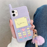 Cute Purple Keyboard Heart Silicone iPhone Case