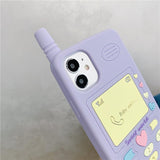 Cute Purple Keyboard Heart Silicone Phone Case - camera