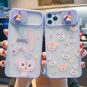 Cute Rabbits Candy Color Camera Lens Protection Phone Case for iPhone 13 Pro Max/13 Pro/13/13 Mini and More iPhone Models