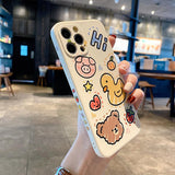 Cute Side Doodle Animal Soft Couple iPhone Case