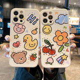 Cute Side Doodle Animal Couple iPhone Case
