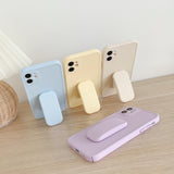 Cute Solid Macaron Color Bracket Phone Case with Stand for iPhone 12 Pro Max/12 Pro/12/12 Mini/SE/11 Pro Max/11 Pro/11/XS Max/XR/XS/X/8 Plus/8