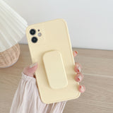 Cute Solid Macaron Color Bracket Phone Case with Stand for iPhone 12 Pro Max/12 Pro/12/12 Mini/SE/11 Pro Max/11 Pro/11/XS Max/XR/XS/X/8 Plus/8