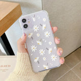 Daisy Flower Clear Soft Phone Case Back Cover for iPhone 12 Pro Max/12 Pro/12/12 Mini/SE/11 Pro Max/11 Pro/11/XS Max/XR/XS/X/8 Plus/8 - halloladies