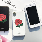 Relief Rose Floral Phone Case Back Cover for iPhone XS Max/XR/XS/X/8 Plus/8/7 Plus/7/6s Plus/6s/6 Plus/6 - halloladies