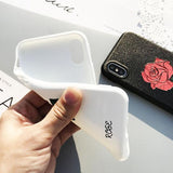 Relief Rose Floral Phone Case Back Cover for iPhone XS Max/XR/XS/X/8 Plus/8/7 Plus/7/6s Plus/6s/6 Plus/6 - halloladies