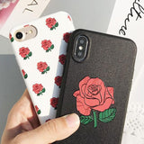 Relief Rose Floral Phone Case Back Cover for iPhone XS Max/XR/XS/X/8 Plus/8/7 Plus/7/6s Plus/6s/6 Plus/6 - halloladies