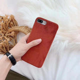 Fashion Corduroy Cloth Solid Color Phone Case Back Cover - iPhone XS Max/XR/XS/X/8 Plus/8/7 Plus/7/6s Plus/6s/6 Plus/6 - halloladies