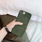 Fashion Corduroy Cloth Solid Color Phone Case Back Cover - iPhone XS Max/XR/XS/X/8 Plus/8/7 Plus/7/6s Plus/6s/6 Plus/6 - halloladies