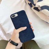 Fashion Corduroy Cloth Solid Color Phone Case Back Cover - iPhone XS Max/XR/XS/X/8 Plus/8/7 Plus/7/6s Plus/6s/6 Plus/6 - halloladies