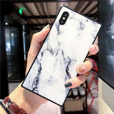 Fashion Square Glossy Marble Texture Phone Case Back Cover - iPhone XS Max/XR/XS/X/8 Plus/8/7 Plus/7/6s Plus/6s/6 Plus/6 - halloladies