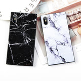 Fashion Square Glossy Marble Texture Phone Case Back Cover - iPhone XS Max/XR/XS/X/8 Plus/8/7 Plus/7/6s Plus/6s/6 Plus/6 - halloladies