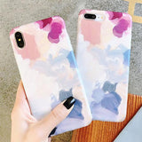 Watercolor Painting Scrub Soft TPU Phone Case Back Cover for iPhone XS Max/XR/XS/X/8 Plus/8/7 Plus/7/6s Plus/6s/6 Plus/6 - halloladies