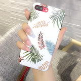 Leaf Flower TPU Matte Phone Case Back Cover - iPhone XS Max/XR/XS/X/8 Plus/8/7 Plus/7/6s Plus/6s/6 Plus/6 - halloladies