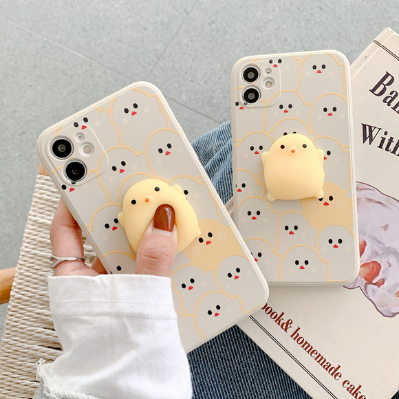 Funny 3D Chick Soft Phone Case Back Cover for iPhone 12 Pro Max/12 Pro/12/12 Mini/SE/11 Pro Max/11 Pro/11/XS Max/XR/XS/X/8 Plus/8