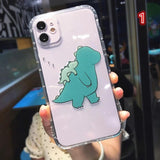 Funny Couples Dinosaur Transparent Soft Phone Case Back Cover for iPhone 12 Pro Max/12 Pro/12/12 Mini/SE/11 Pro Max/11 Pro/11/XS Max/XR/XS/X/8 Plus/8 - halloladies