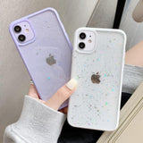 Glitter Star Candy Color Clear Soft Phone Case Back Cover for iPhone 12 Pro Max/12 Pro/12/12 Mini/SE/11 Pro Max/11 Pro/11/XS Max/XR/XS/X/8 Plus/8 - halloladies