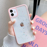 Glitter Star Candy Color Clear Soft Phone Case Back Cover for iPhone 12 Pro Max/12 Pro/12/12 Mini/SE/11 Pro Max/11 Pro/11/XS Max/XR/XS/X/8 Plus/8 - halloladies