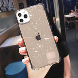 Glitter Transparent Bumber Soft Phone Case Back Cover for iPhone 12 Pro Max/12 Pro/12/12 Mini/SE/11 Pro Max/11 Pro/11/XS Max/XR/XS/X/8 Plus/8 - halloladies