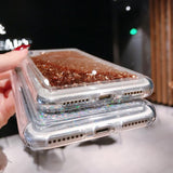 Glitter Water Liquid Quicksand Soft Phone Case Back Cover for iPhone 12 Pro Max/12 Pro/12/12 Mini/SE/11 Pro Max/11 Pro/11/XS Max/XR/XS/X/8 Plus/8 - halloladies