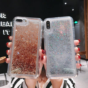 Glitter Water Liquid Quicksand Soft Phone Case Back Cover for iPhone 12 Pro Max/12 Pro/12/12 Mini/SE/11 Pro Max/11 Pro/11/XS Max/XR/XS/X/8 Plus/8 - halloladies