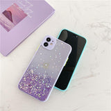 Gradient Glitter Foil Camera Lens Protector Acrylic Phone Casefor iPhone 12 Pro Max/12 Pro/12/12 Mini/SE/11 Pro Max/11 Pro/11/XS Max/XR/XS/X/8 Plus/8 - halloladies