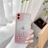 Gradient Glitter Foil Camera Lens Protector Acrylic Phone Casefor iPhone 12 Pro Max/12 Pro/12/12 Mini/SE/11 Pro Max/11 Pro/11/XS Max/XR/XS/X/8 Plus/8 - halloladies