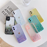 Gradient Glitter Foil Camera Lens Protector Acrylic Phone Casefor iPhone 12 Pro Max/12 Pro/12/12 Mini/SE/11 Pro Max/11 Pro/11/XS Max/XR/XS/X/8 Plus/8 - halloladies