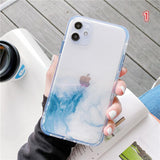 Gradient Marble Texture Clear Soft Phone Case Back Cover for iPhone 12 Pro Max/12 Pro/12/12 Mini/SE/11 Pro Max/11 Pro/11/XS Max/XR/XS/X/8 Plus/8 - halloladies